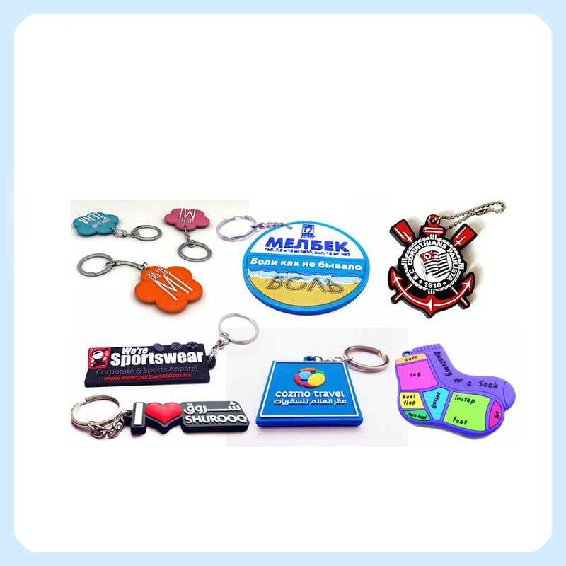 Key Shape Souvenir Soft Pvc Rubber Plastic Silicon Keyring Chain Promotional Gifts Christmas Promotion Silicone Custom Keychains