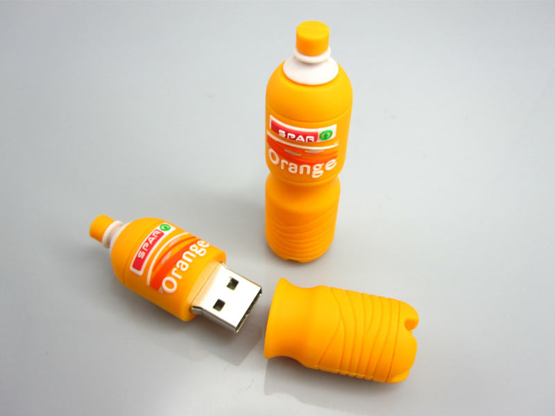 Bottle Pvc Rubber Shape Pen Drive customized your logo promotion gift
