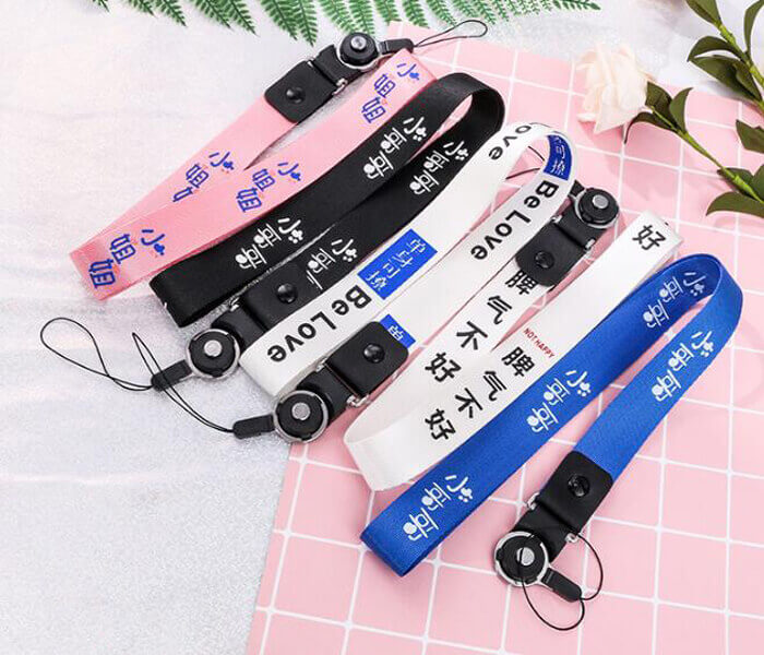 hot custom lanyard printing double sided plastic buckle lanyard with safety breakaway in 2019