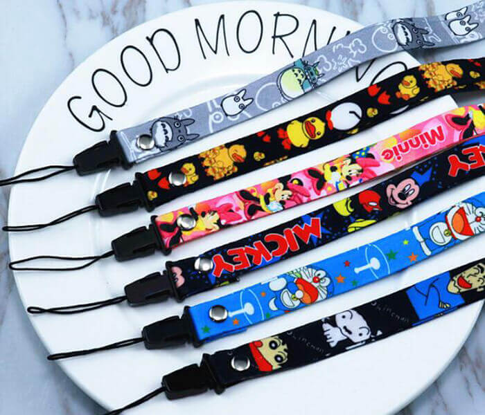 Popular customized woven jacquard logo reel laynards with pvc card holder