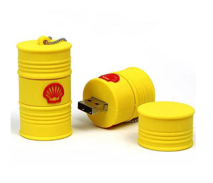 Wholesale promotion gift pvc customized shape Oil drum shape USB 2.0 memory flash drive
